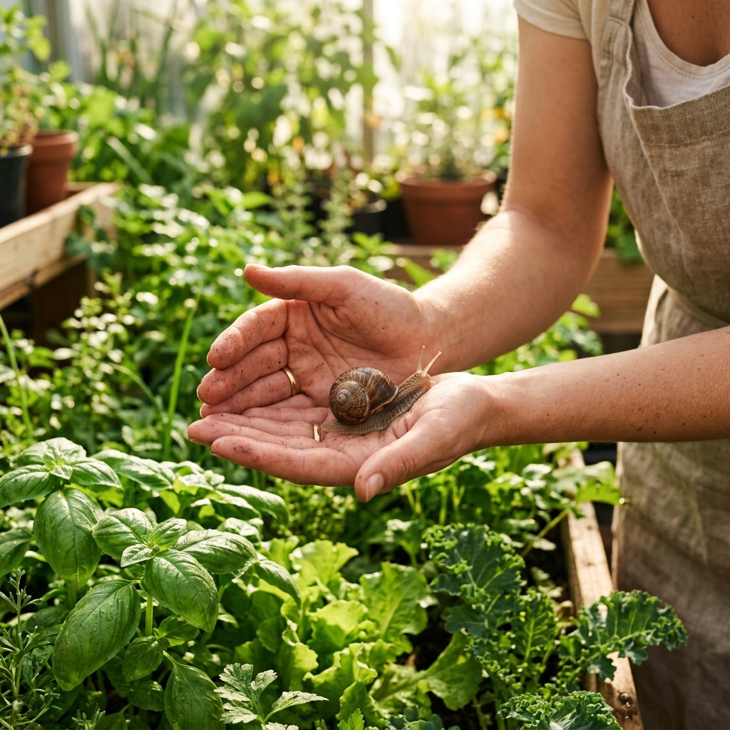 Caring for snails on the farm